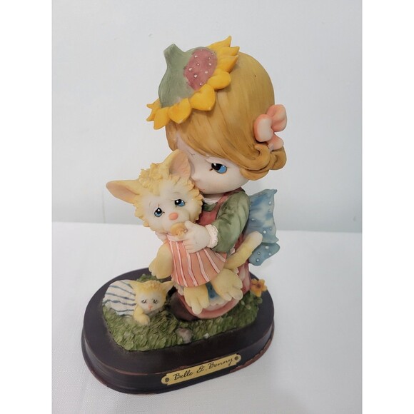 Vintage Precious Moments  Belle & Benny  Girl Sad Face  And Kitten Figure - Picture 5 of 12